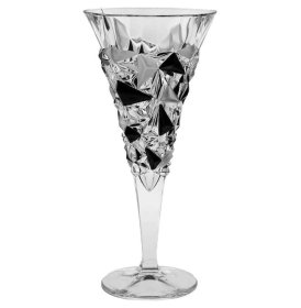 Бокалы для белого вина 250 мл 6 шт  Bohemia Jihlava &quot;Glacier /Матовые и черные льдинки&quot; хрусталь Йиглава   / 314216