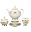 Чайный сервиз на 6 персон 15 предметов  Falkenporzellan &quot;Констанц /Rio white gold&quot; / 098788