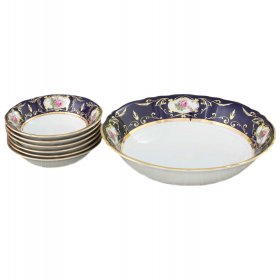 Набор салатников 7 предметов (23 см х 1 шт, 13 см х 6 шт)  Leander "Соната /Роза /Кобальт" / 158094