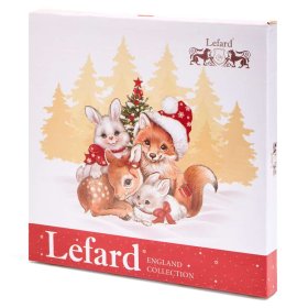 Тарелка 19 см красная  LEFARD &quot;С Новым годом! /Звери&quot; / 385872