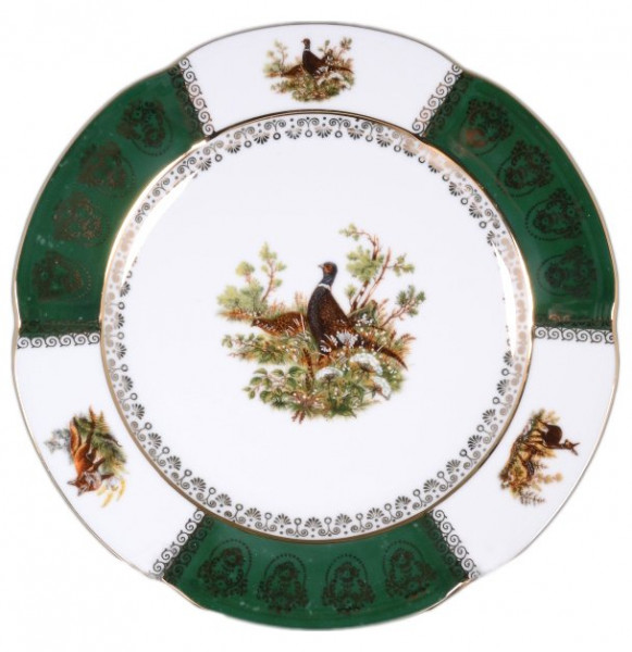 Набор тарелок 25 см 6 шт  Royal Czech Porcelain &quot;Болеро /Охота зелёная&quot; / 091270