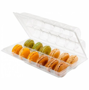 Упаковка с отделениями для 12 макарон/печенья/конфет 13,3 х 22,5 х 5 см  Garcia De Pou "РЕТ" / 317695