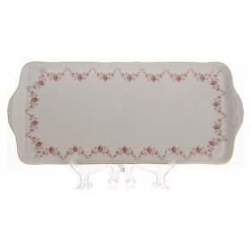 Поднос 36 см прямоугольный  Leander &quot;Мэри Энн /Розовый цветок&quot; / 100555