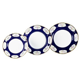 Набор тарелок 18 предметов (19, 23, 25 см)  Leander &quot;Соната /Кобальт /Розы&quot; / 085491