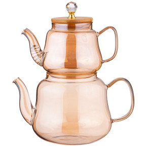 Набор чайников agness amber 630/1500 мл цвет:янтарный / 277243