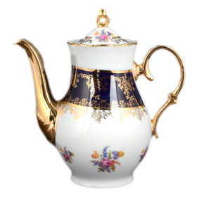 Кофейник 1,2 л  Bohemia Porcelan Moritz Zdekauer 1810 s.r.o. &quot;Офелия /Кобальт /Полевой цветок&quot; / 097448