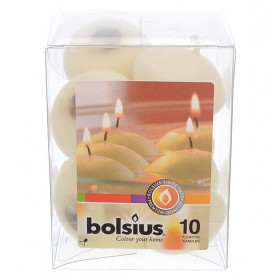 Свечи плавающие 10 шт "Кремовые /Bolsius" / 257251