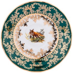 Чайный сервиз на 6 персон 15 предметов Elisabeth Bohemia Original "Симона /Охота зелёная" / 171205