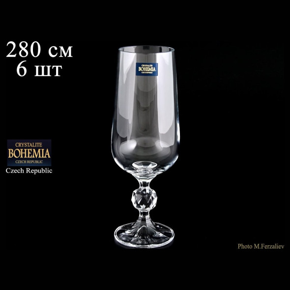 Бокалы для пива 280 мл 6 шт  Crystalite Bohemia &quot;Sterna /Клаудия /Без декора&quot; / 123791