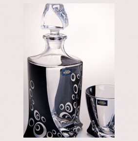 Набор для виски 7 предметов (графин 850 мл + 6 стаканов по 340 мл)  Crystalite Bohemia "Квадро /48194" / 046329