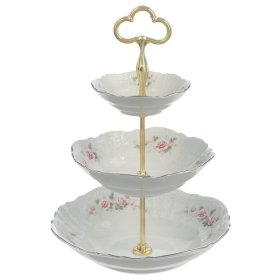 Этажерка 3-х ярусная (салатники)  Thun &quot;Бернадотт /Серая роза /платина&quot; / 019980