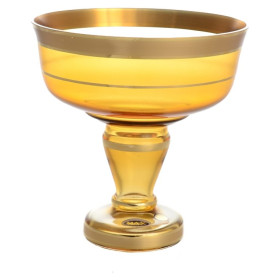 Конфетница 20 см н/н янтарная  Star Crystal &quot;Матовая полоса /золото&quot; SC / 132528