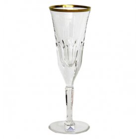 Бокалы для шампанского 200 мл 6 шт  Arnstadt Kristall &quot;Полаис /Золотая кайма&quot; / 065732