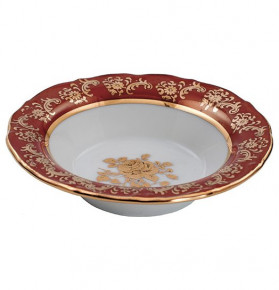 Розетка 11 см 1 шт  Royal Czech Porcelain "Мария-Тереза /Золотая роза /Красная" / 204434