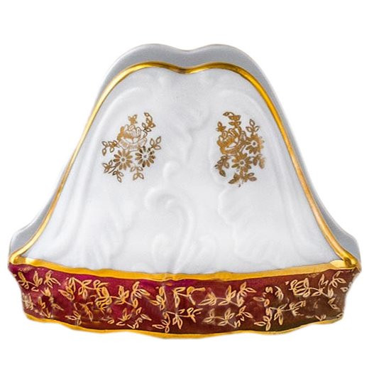 Салфетница  Royal Czech Porcelain &quot;Рококо /Красная /Золотые листики&quot; / 203941