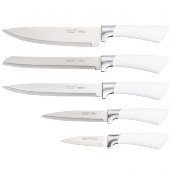 Набор кухонных ножей на пластиковой подставке 6 предметов &quot;Agness&quot; / 281874