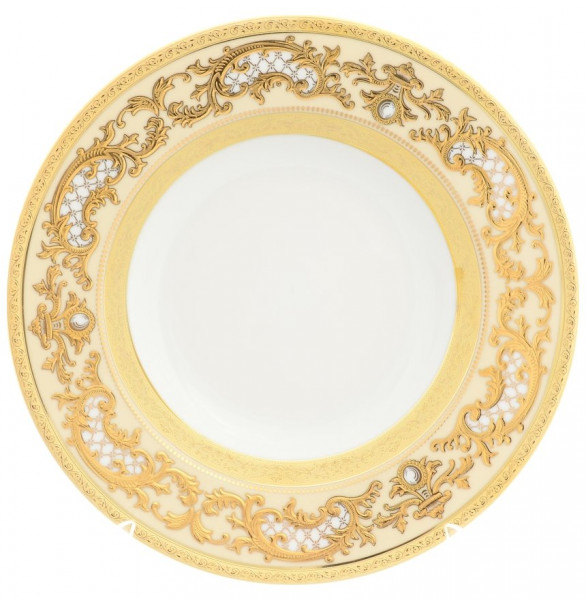 Набор тарелок 22,5 см 6 шт глубокие  Falkenporzellan &quot;Констанц /Алена золото 3D&quot; крем / 153832