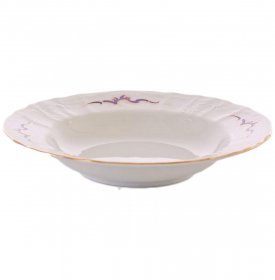 Тарелка 23 см 1 шт глубокая  Thun &quot;Бернадотт /Синие вензеля /золото&quot; / 253911