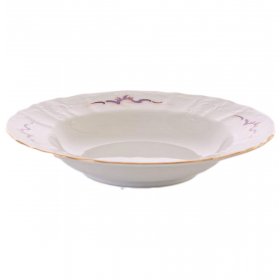 Тарелка 23 см 1 шт глубокая  Thun &quot;Бернадотт /Синие вензеля /золото&quot; / 253911