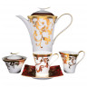 Чайный сервиз на 6 персон 15 предметов  Falkenporzellan "Тоска /Бордо /Золотые цветы" / 060296