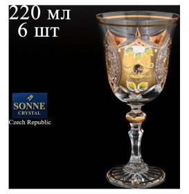 Бокалы для красного вина 220 мл 6 шт  Sonne Crystal &quot;Лаура /Хрусталь с золотом&quot; / 067816