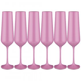 Бокалы для шампанского 200 мл 6 шт  Crystalex CZ s.r.o. &quot;Сандра /Розовые&quot;  / 170281