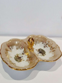 Прибор для специй двойной  Sterne porcelan "Фредерика /Охота бежевая" / 161871