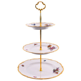 Этажерка 3-х ярусная  Chodov &quot;Корона /Мейсенский букет&quot; / 153447