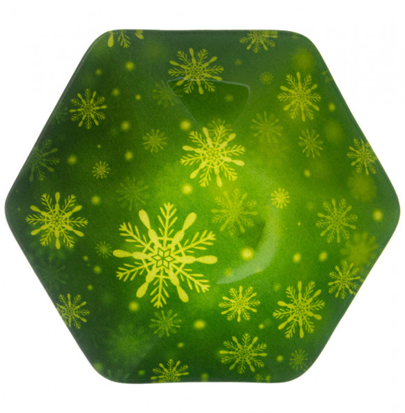 Салатник 15 см зелёный  LEFARD &quot;Новогодний калейдоскоп /Снежинки&quot; / 268448