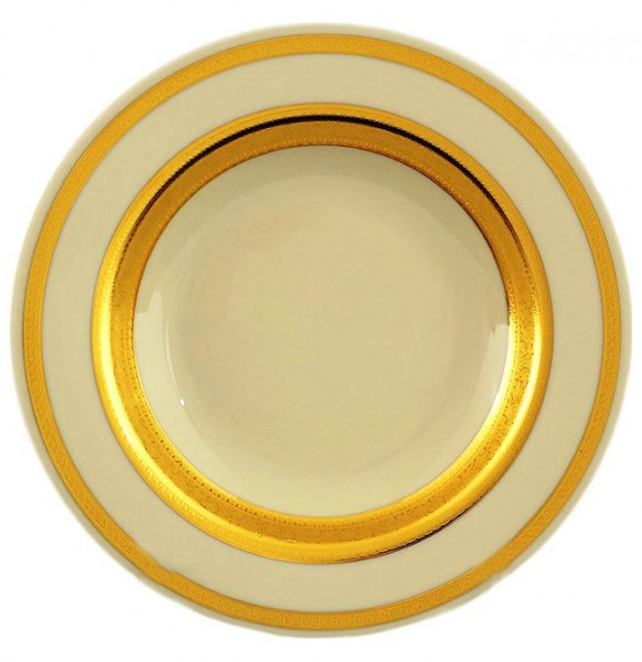Набор тарелок 22 см 6 шт глубокие  Falkenporzellan &quot;Констанц /Двойная золотая лента /9321&quot; крем. / 056160