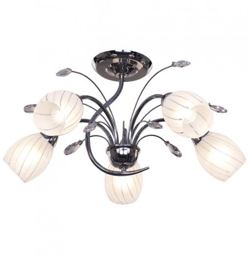 Люстра 5 рожковая  Velante "Колокольчик" хром/белый / 304730 — 