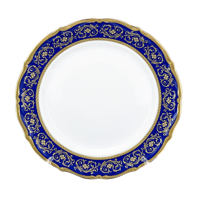 Набор тарелок 25 см 6 шт  Bavarian Porcelain "Мария-Тереза /Цветочная роспись /Кобальт"   / 272652