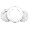 Набор тарелок 18 предметов (20, 23, 27 см)  Bavarian Porcelain "Верона /Голубая волна /платина" / 040453
