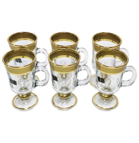 Кружки для горячих напитков 225 мл 6 шт н/н  AS Crystal Bohemia "Irish Coffee /Матовое золото" AS Crystal / 328205