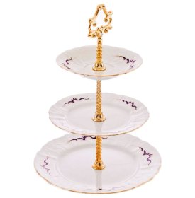 Этажерка 3-х ярусная  Thun &quot;Бернадотт /Синие вензеля /золото&quot; / 064385