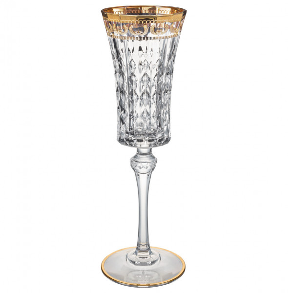 Бокал для шампанского 150 мл 1 шт  Bohemia Design &quot;Даймонд /Золотой узор&quot; / 284983