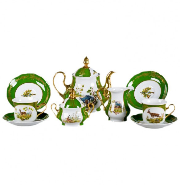 Чайный сервиз на 6 персон 15 предметов  Leander &quot;Мэри-Энн /Охота зелёная&quot; / 157776