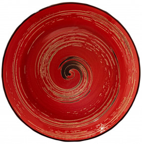 Тарелка 25,5 см глубокая красная  Wilmax "Spiral" / 261557