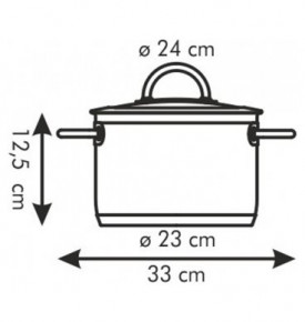 Кастрюля 24 см с крышкой 5,0 л  Tescoma "VISION" / 147343