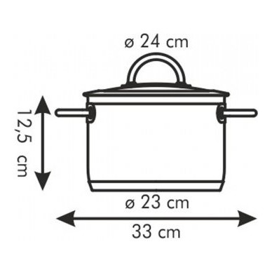 Кастрюля 24 см с крышкой 5,0 л  Tescoma &quot;VISION&quot; / 147343