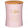 Емкость для сыпучих продуктов 11 х 14 см розовая Кофе 1,1 л  Agness "Тюдор" / 252126