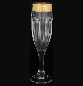 Бокалы для шампанского 150 мл 6 шт  Crystalite Bohemia "Сафари /Версаче золото" / 060243