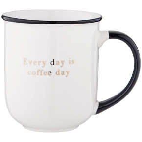 Кружка 450 мл белая с золотой надписью  LEFARD "Every day is a coffee day"  / 330236