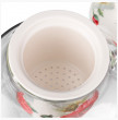 Заварочный чайник 500 мл стеклянный с ситом белый  LEFARD &quot;Маки&quot; / 254054