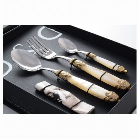 Столовые приборы 18 предметов  Gamma Steel SRL &quot;Siena Antique Gold /Champagne Steel&quot; / 114549