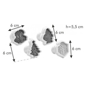 Формочки с печатью для печенья 4 шт рождественские  Tescoma &quot;DELICIA&quot; / 147330
