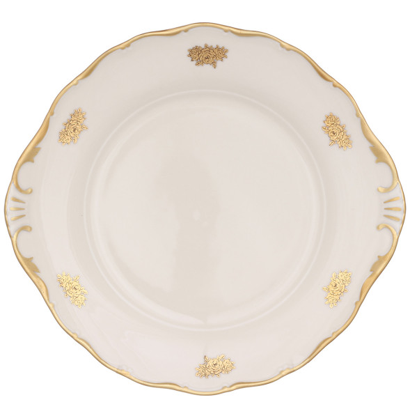 Пирожковая тарелка 27 см  Thun &quot;Аляска /Золотые розочки /СК&quot; / 313571