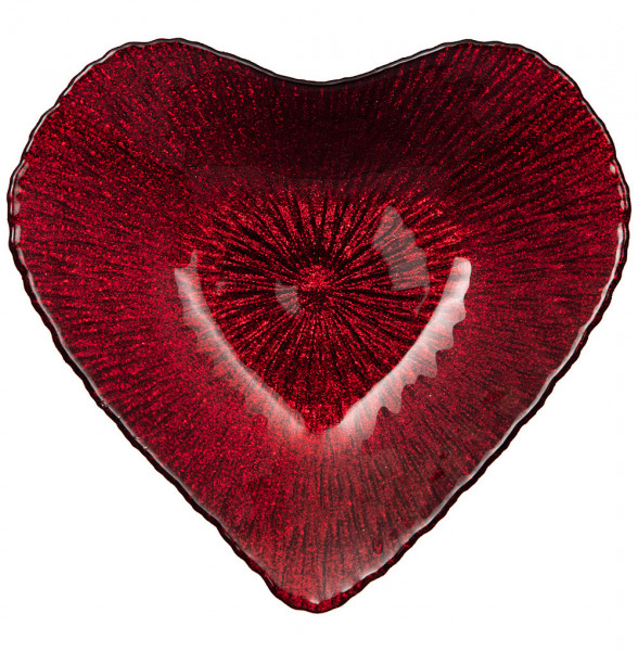 Блюдо 16 х 15 х 3 см Сердце  АКСАМ &quot;Red shiny /Heart&quot; / 226072