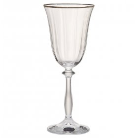 Бокалы для белого вина 185 мл 6 шт  Crystalex CZ s.r.o. &quot;Анжела /Оптика /Отводка золото&quot; / 005154