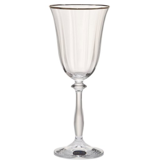 Бокалы для белого вина 185 мл 6 шт  Crystalex CZ s.r.o. "Анжела /Оптика /Отводка золото" / 005154 &mdash; 